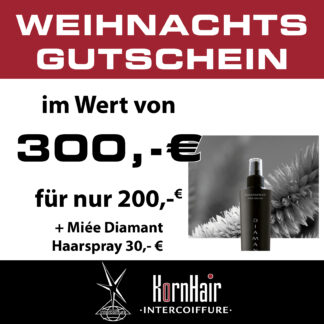 Weihnachts Gutschein mit Mehrwert + Miee Haarspray